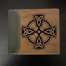 Carteira de Couro Irlandesa Celta Cruzada Bifold Qualidade Premium NOVA comprar usado  Enviando para Brazil