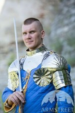 Pauldrons góticos medievais com gorget par de aço larp armadura cosplay comprar usado Pauldrons góticos medievais com gorget par de aço larp armadura cosplay comprar usado  Enviando para Brazil