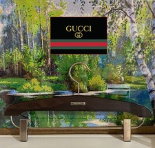 GUCCI Madeira VINTAGE Casaco Cabide Ternos PESO PESADO Clipes Metal LOGOTIPO Designer comprar usado  Enviando para Brazil