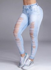 Calça jeans Pit Bull cigarro tamanho 4 ref 33147 desgastada elástica skinny lavagem leve comprar usado  Enviando para Brazil
