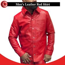 Camisa social masculina vermelha em couro genuíno pele de cordeiro camisa causal comprar usado Camisa social masculina vermelha em couro genuíno pele de cordeiro camisa causal comprar usado  Enviando para Brazil