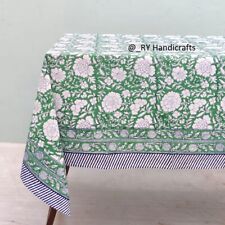 Toalha de mesa verde estampada à mão linho de mesa floral algodão para festa de casamento comprar usado  Enviando para Brazil