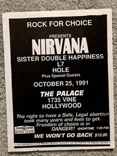 NIRVANA * 1991 Rock For Choice Flyer * Hollywood *Punk lp Grunge Sub Pop L7 Hole comprar usado  Enviando para Brazil