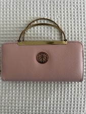 Carteira feminina Tory Burch couro pebbled rosa com ferragens douradas comprar usado  Enviando para Brazil