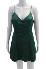 Mini vestido feminino Endless Rose cetim gola V sem mangas zíper lateral verde tamanho M comprar usado  Enviando para Brazil
