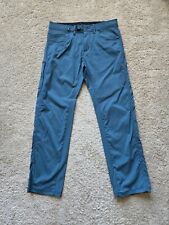 Pantalones Prana Zioneer azul verde azulado senderismo puño enrollable para hombre 34×32 segunda mano  Embacar hacia Argentina