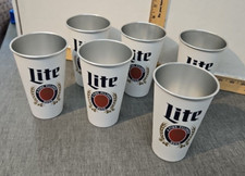 Miller Lite Fine Pilsner Beer copo de alumínio na ponta superior comporta 22 oz conjunto de 6 comprar usado  Enviando para Brazil