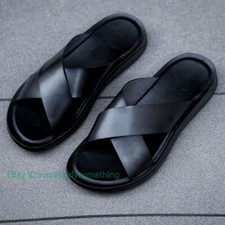 Sandalias de Verano Hombres Cuero Clásicas Romanas Zapatilla Zapatos Chanclas Sandalias de Agua segunda mano  Embacar hacia Mexico