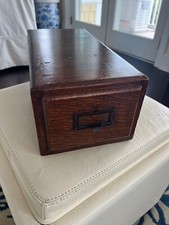 Usado, CAIXA ARMÁRIO ARQUIVO ÍNDICE CATÁLOGO CARTÃO CARVALHO GAVETA ÚNICA ANTIGA VINTAGE comprar usado  Enviando para Brazil