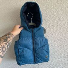 Colete acolchoado Zara bebê menino crianças com capuz azul zíper tamanho 12-18 meses comprar usado  Enviando para Brazil