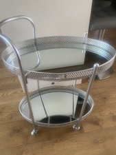 Silver drinks trolley for sale  BIGGLESWADE