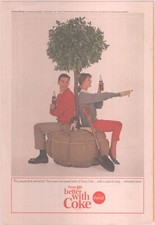 Vintage 1964 Original Ad Coca Cola - Filhote de cachorro, casal plantando árvore 6 3/4 x 9 3/4 comprar usado  Enviando para Brazil