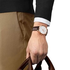 Relógio social masculino Tissot Tradition aço inoxidável prata/marrom T0636173603700, usado comprar usado  Enviando para Brazil