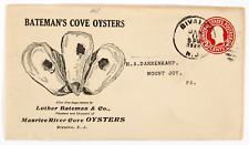 Capa de anúncio, ostras Bateman's Cove, ostras Maurice River Cove. Bivalve, NJ. 1928 comprar usado  Enviando para Brazil