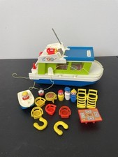 Conjunto bote salva-vidas vintage 1972 Fisher Price Little People Happy House Boat #985 comprar usado  Enviando para Brazil
