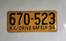 1954 license plate for sale  Pelham