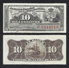 CARIBE - Banco Español 10 Centavos 1897 Serie K   SC / UNC comprar usado  Enviando para Brazil