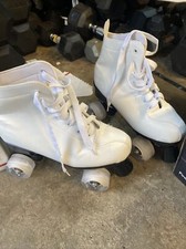 Patins Lekaro adulto unissex branco com cadarço quatro rodas fileira dupla tamanho 41 comprar usado  Enviando para Brazil