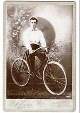 Fotografia antiga de cartão de armário jovem bonito em bicicleta flores Elkhart IN, usado comprar usado  Enviando para Brazil