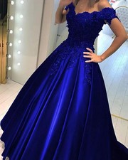 Vestidos de formatura personalizados azul royal longo cetim linha A apliques vestido de graduação comprar usado Vestidos de formatura personalizados azul royal longo cetim linha A apliques vestido de graduação comprar usado  Enviando para Brazil