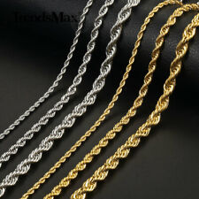 Colar masculino de aço inoxidável 3/5/7 mm 22 pol. folheado a ouro corrente de elos de corda torcida comprar usado  Enviando para Brazil