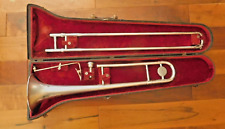 Antigo. 1940s WINDSOR TROMBONE R26395 em CAIXA ORIGINAL ELKHART INDIANA BANHADO A PRATA comprar usado  Enviando para Brazil