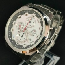 Relógio de pulso cronógrafo ORIENT Orient branco prata quartzo excelente estado comprar usado  Enviando para Brazil