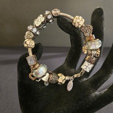 Pulseira e berloques vintage Pandora descont'd garra de lagosta corações casamento amor comprar usado  Enviando para Brazil