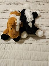 Caballos de juguete 2-B J: uno negro el otro marrón peluche muy suave/peluche  segunda mano  Embacar hacia Mexico