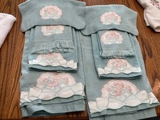 Conjunto de 2-4 peças de toalha de pano terry anos 80 verde sábado cavaleiro fita cetim comprar usado  Enviando para Brazil