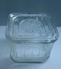 RARO Vintage GE Geladeira de Vidro Recipiente de Armazenamento de Alimentos Pequeno 4” Década de 1940 comprar usado  Enviando para Brazil