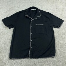 Camisa masculina Abercrombie Fitch grande preta verão mistura de linho gola aberta acampamento comprar usado  Enviando para Brazil