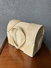 Caixa Bambu Rattan Vintage Lápis Palheta Vime Meio Século Era Gabriella Crespi comprar usado  Enviando para Brazil
