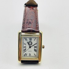 Relógio de quartzo masculino retangular tom dourado marrom pulseira de crocodilo mostrador romano sem marca comprar usado Relógio de quartzo masculino retangular tom dourado marrom pulseira de crocodilo mostrador romano sem marca comprar usado  Enviando para Brazil