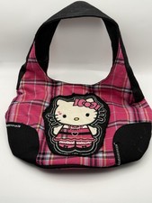 Bolsa de mão xadrez vintage Hello Kitty Sanrio rosa e preta autêntica Y2k, usado comprar usado  Enviando para Brazil