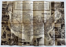 Mapa fotográfico Greyhound Bus EUA América c.1946 escasso folheto turístico comprar usado  Enviando para Brazil
