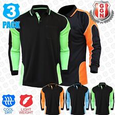 Pacote com 3 camisas polo ativas manga longa bolso no peito contraste gola alta da moda, usado comprar usado  Enviando para Brazil