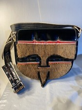 Bolsa satchel colombiana de couro Carriel década de 1970 vermelha branca azul comprar usado  Enviando para Brazil