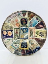 Placa de vidro clássica vintage com selos de flores antigos de 5,5 pol. comprar usado  Enviando para Brazil