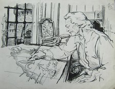 Ilustração pintura a óleo desenho francês André Hoffer livro viagem barco marinho, usado comprar usado  Enviando para Brazil