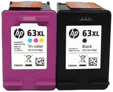 Pacote com 2 cartuchos de tinta combo HP 63XL 63XL preto e 63XL cor GENUÍNO comprar usado  Enviando para Brazil