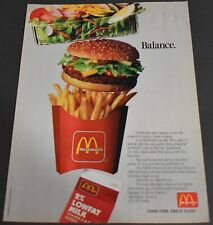 Anúncio impresso 1988 McDonald's salada de batatas fritas Big Mac McDLT sanduíches comida arte leite comprar usado  Enviando para Brazil