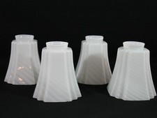 Usado, 4 lustre de parede ventilador de teto Art Deco vidro branco sombra (pirâmide) comprar usado  Enviando para Brazil