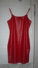 Rotes kleid lederoptik gebraucht kaufen  Wendeburg