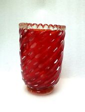 VASO DE VIDRO ARTE MURANO VENEZIANO BAROVIER & TOSO OURO VERMELHO SIGNORETTO comprar usado  Enviando para Brazil