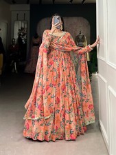 Vestido Georgette de pêssego aparência clássica com dupatta para mulheres e meninas comprar usado  Enviando para Brazil