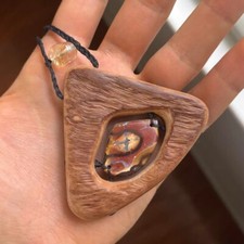Usado, Colar de opala Boulder pingente de madeira de eucalipto cristal citrino artesanal feito à mão comprar usado  Enviando para Brazil
