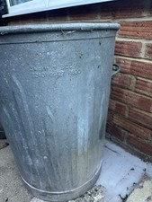 Vintage galvanised bin for sale  LEATHERHEAD