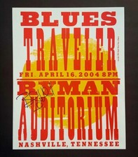 BLUES TRAVELER - ASSINADO!  Pôster de concerto Hatch Show impresso Nashville RYMAN 2004 comprar usado BLUES TRAVELER - ASSINADO!  Pôster de concerto Hatch Show impresso Nashville RYMAN 2004 comprar usado  Enviando para Brazil