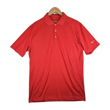 Camisa polo masculina Nike golfe tamanho médio vermelha Tour Performance Line botão para cima comprar usado  Enviando para Brazil